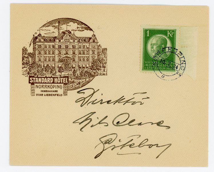 F208 Vackert Reklam-brev, Norrköping 10.7.24.