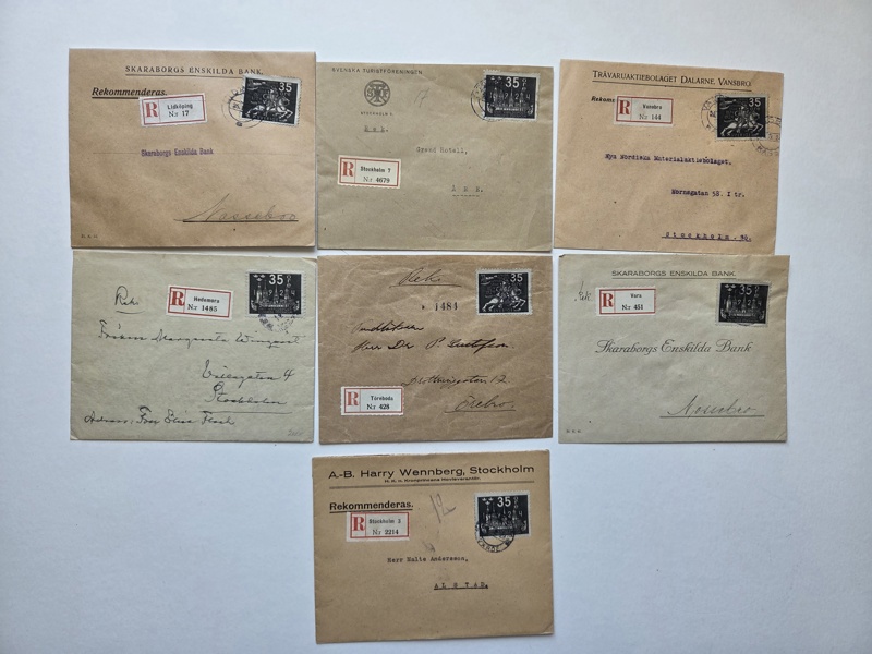 F202/217; 7st inrikes rek-brev.