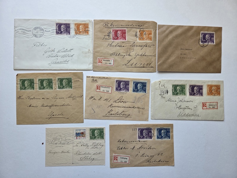 F226-230 Cancer 1928; 53st försändelser.