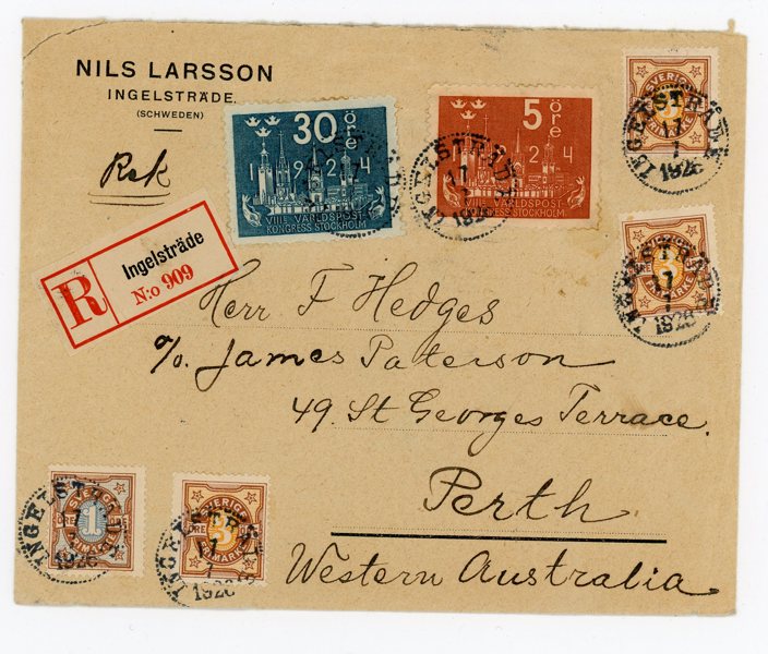 F201b mfl Rek-brev till Australien, Ingelsträde 17.2.26.