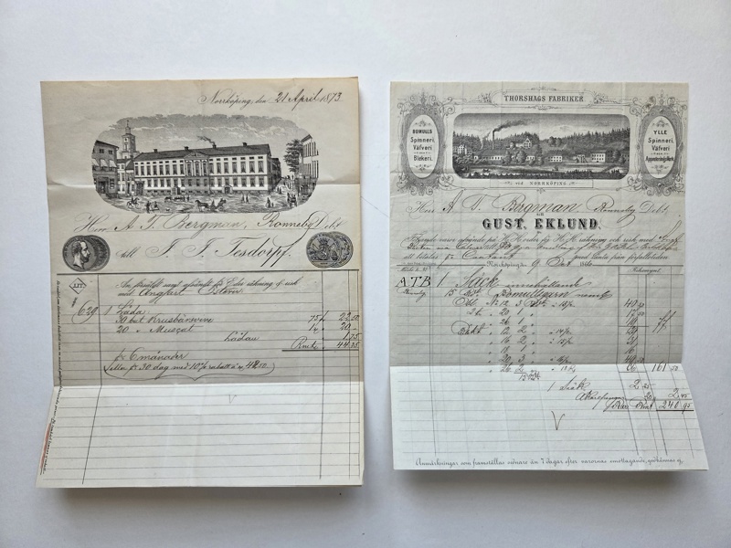 F9 och 21, två vackra brev med illustrerat innehåll, Norrköping.