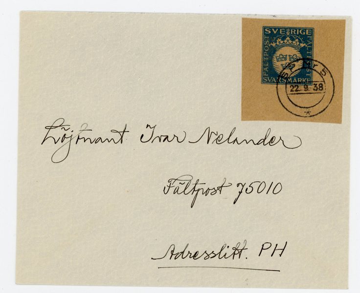 M3 på brev, SP Nr5 22.9.38, lyxbrev.