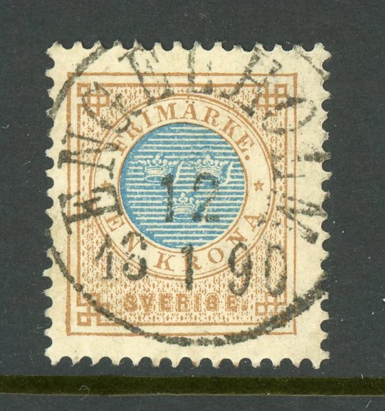 F38g Engelholm 12.1.90, lyxstämplat ex, sign O.P.