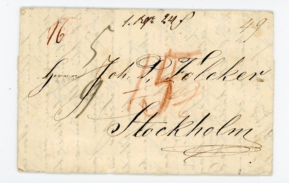 Förfil Utland: Brev från Schweiz till Stockholm 1842.