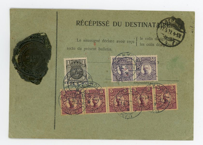 F78 i FEM-STRIP, 89(2ex), 71 Ass-adresskort till Schweiz, Stockholm 14.5.21.