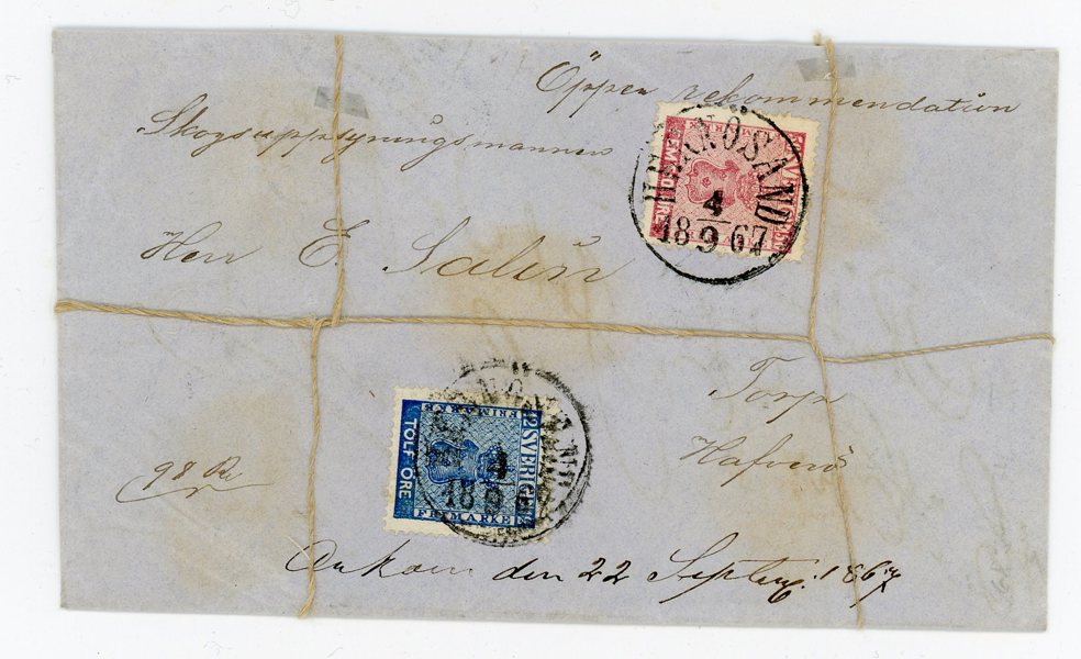 F12g1, 9c3 Ass-brev med bevarade snören, Hernösand 4.9.67-