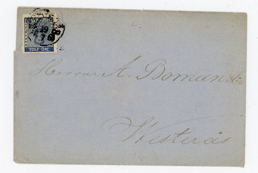F9j2 BREV med den svåra Svartaktigt Ultramarin, Westerås 19.7.61.