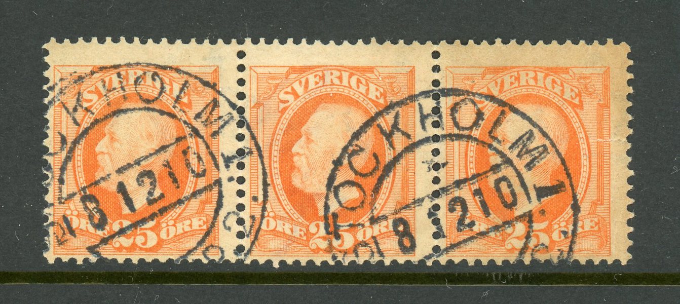 F57vm Tre-strip där höger märke har HALV krona.