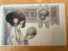 Vykort; Jugend-damer, sign Patella, frank. 1909