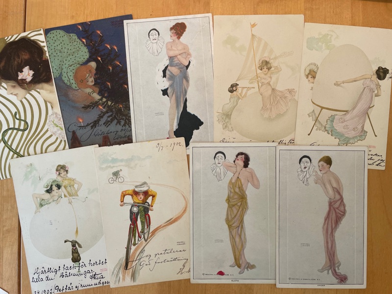 Vykort: Raphael Kirchner; 14st olika gamla.