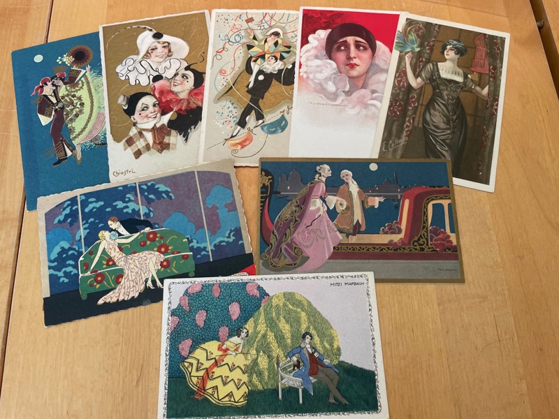Vykort; 8st Italienska signaturer.