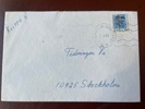 F1252v Brev där märket har kraftigt defekt tryck, Stockholm-Hammarby 1.3.84.